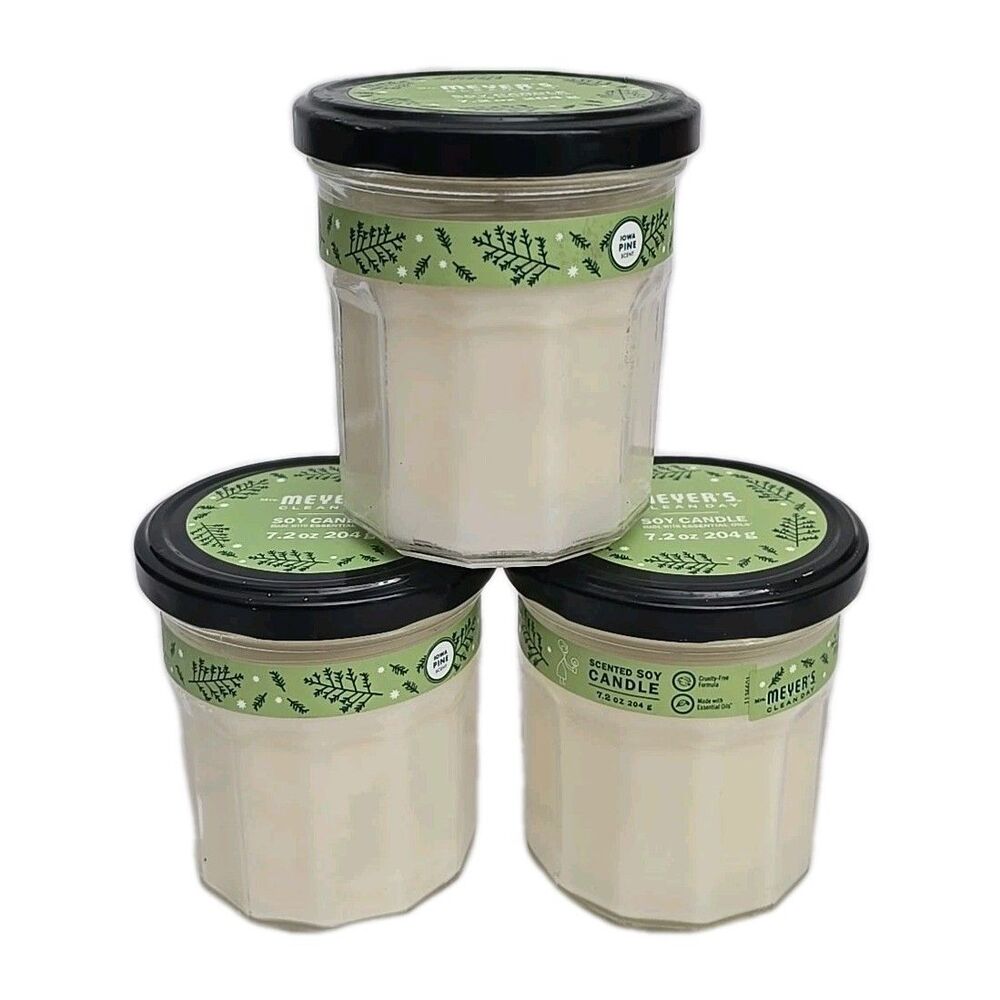 Mrs. Meyer's Clean Day Soy Candle, Iowa Pine 7.2 Ounce 3-PACK New